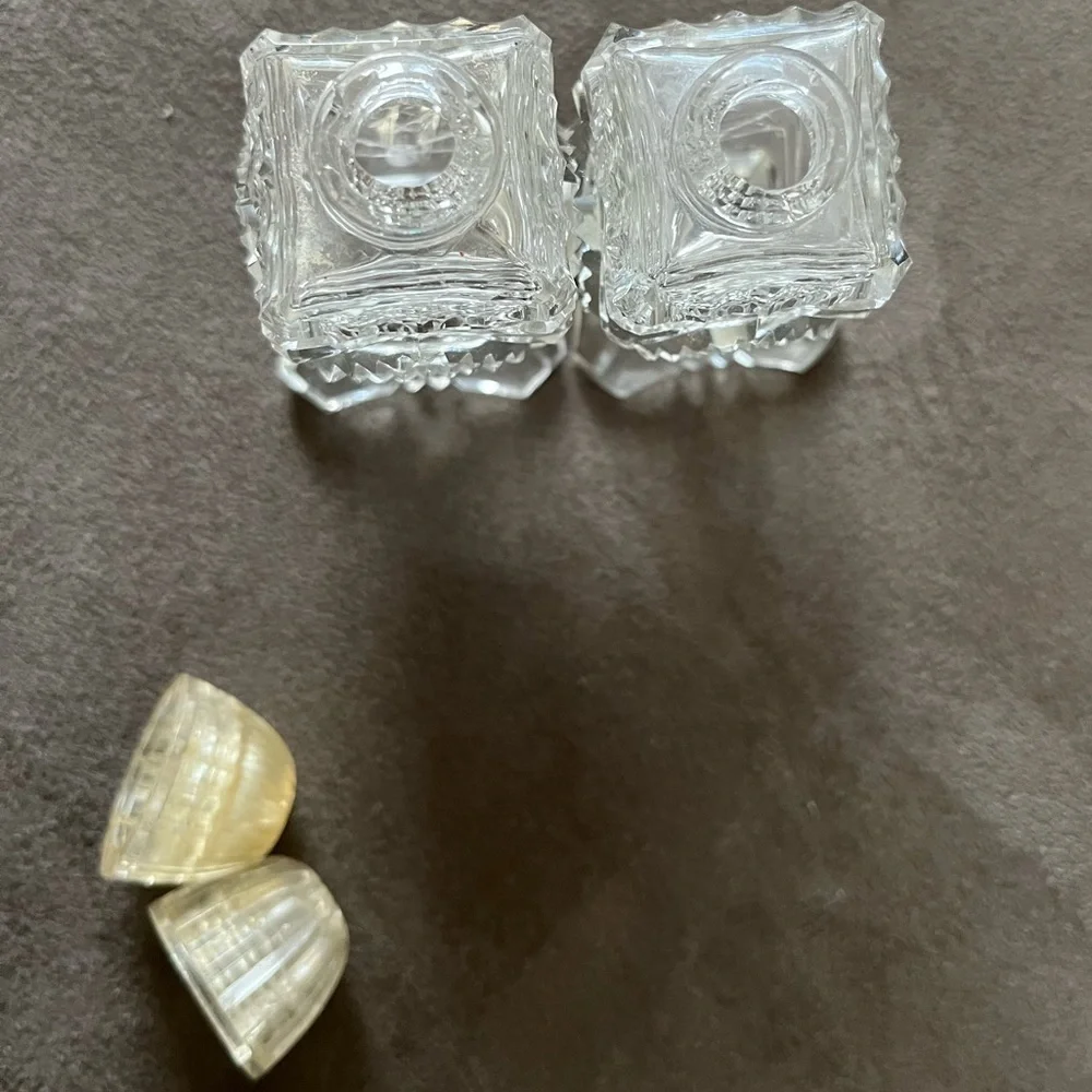 Vintage Crystal Salt and Pepper Shakers